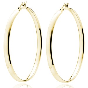 Cercei rotunzi argint placati cu aur galben Ø50 mm x 4 mm Classic Hoops DiAmanti KHV450G-DIA (Argint 925‰ 7,5 g.)